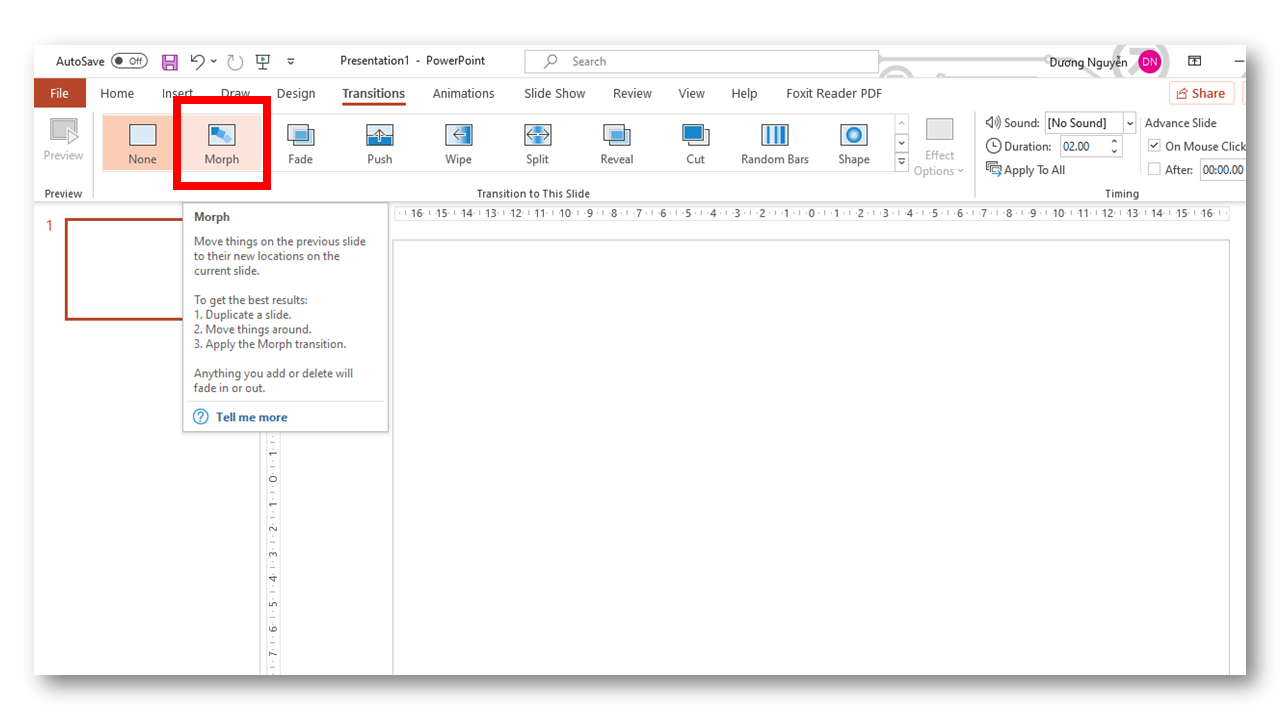 Powerpoint Morph Menu HIỆU ỨNG MORPH TRONG SLIDE POWERPOINT 365 - Thuyết trình & Truyền thông